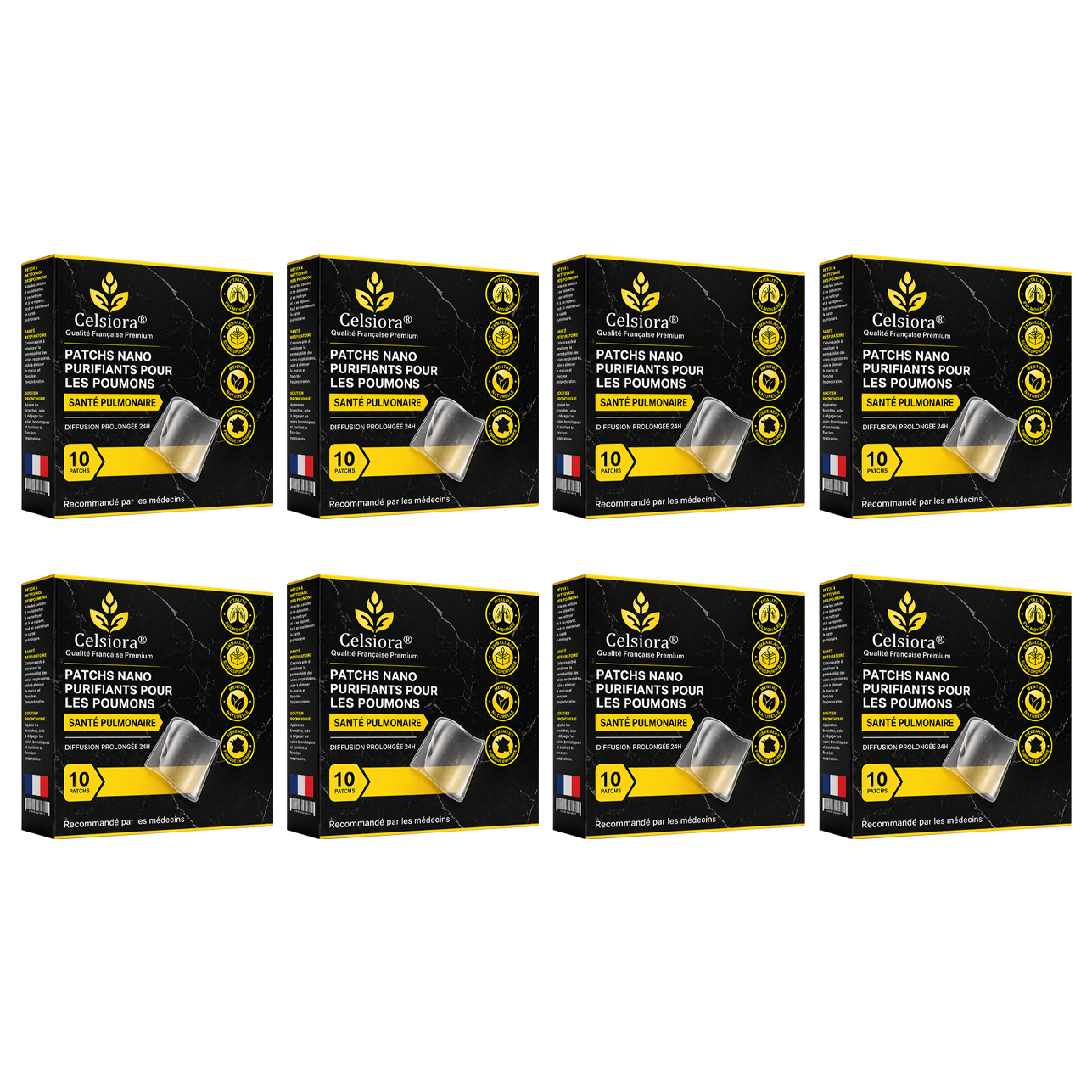 💥💖Celsiora® Patchs Nano Purifiants pour les Poumons (Pour mucus tenace, BPCO, oppression thoracique, essoufflement, toux persistante, pneumonie)