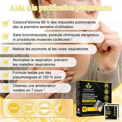 💥💝Celsiora® Patchs Nano Purifiants pour les Poumons (Pour mucus tenace, BPCO, oppression thoracique, essoufflement, toux persistante, pneumonie)