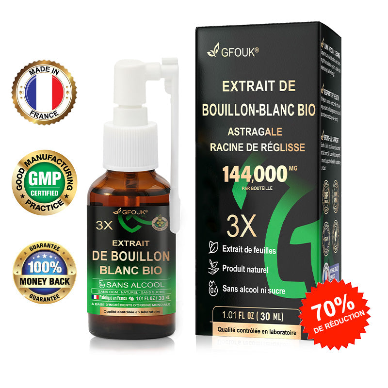 💥💖 GFOUK® Spray de Nettoyage Pulmonaire au Bouillon-blanc Concentré 3X — Pour la difficulté à expectorer, l'essoufflement, l'excès de mucus, la bronchite et les infections pulmonaires