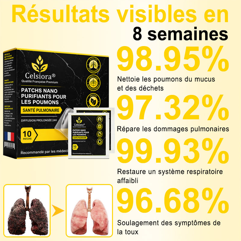 💥💝Celsiora® Patchs Nano Purifiants pour les Poumons (Pour mucus tenace, BPCO, oppression thoracique, essoufflement, toux persistante, pneumonie)
