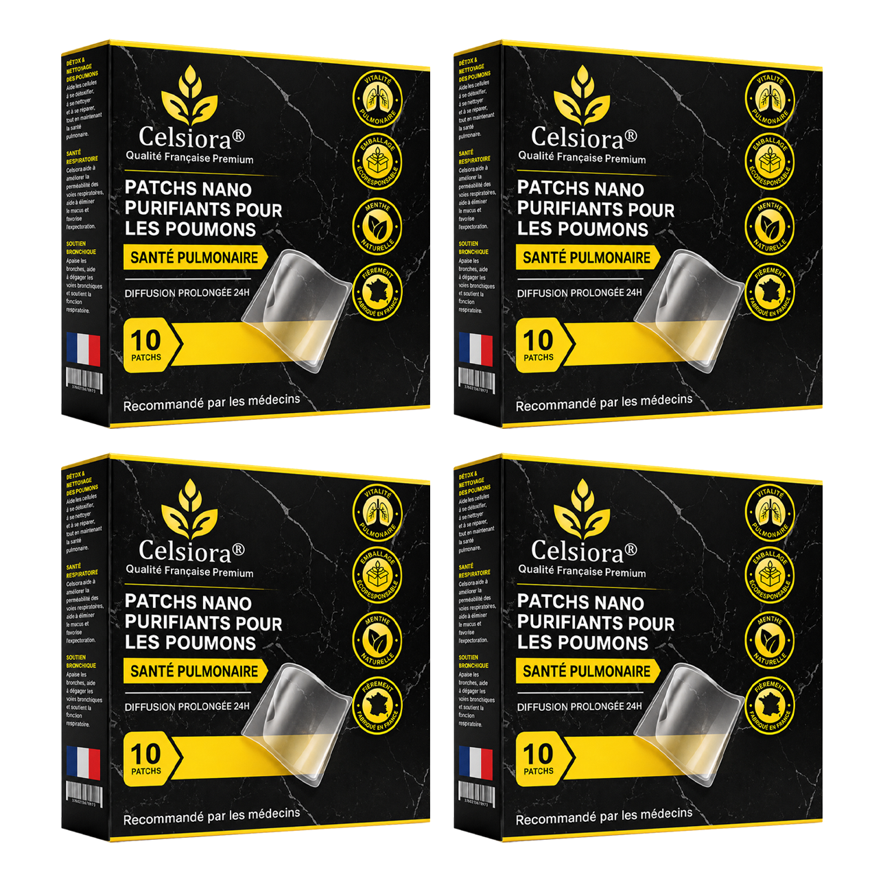 💥💖Celsiora® Patchs Nano Purifiants pour les Poumons (Pour mucus tenace, BPCO, oppression thoracique, essoufflement, toux persistante, pneumonie)