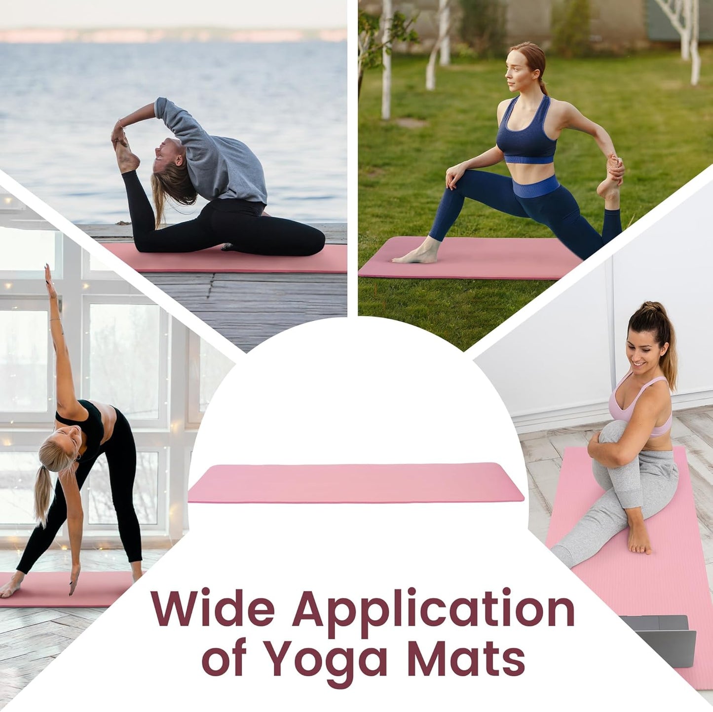 Tapis de yoga anti-déchirure avec sangle de transport