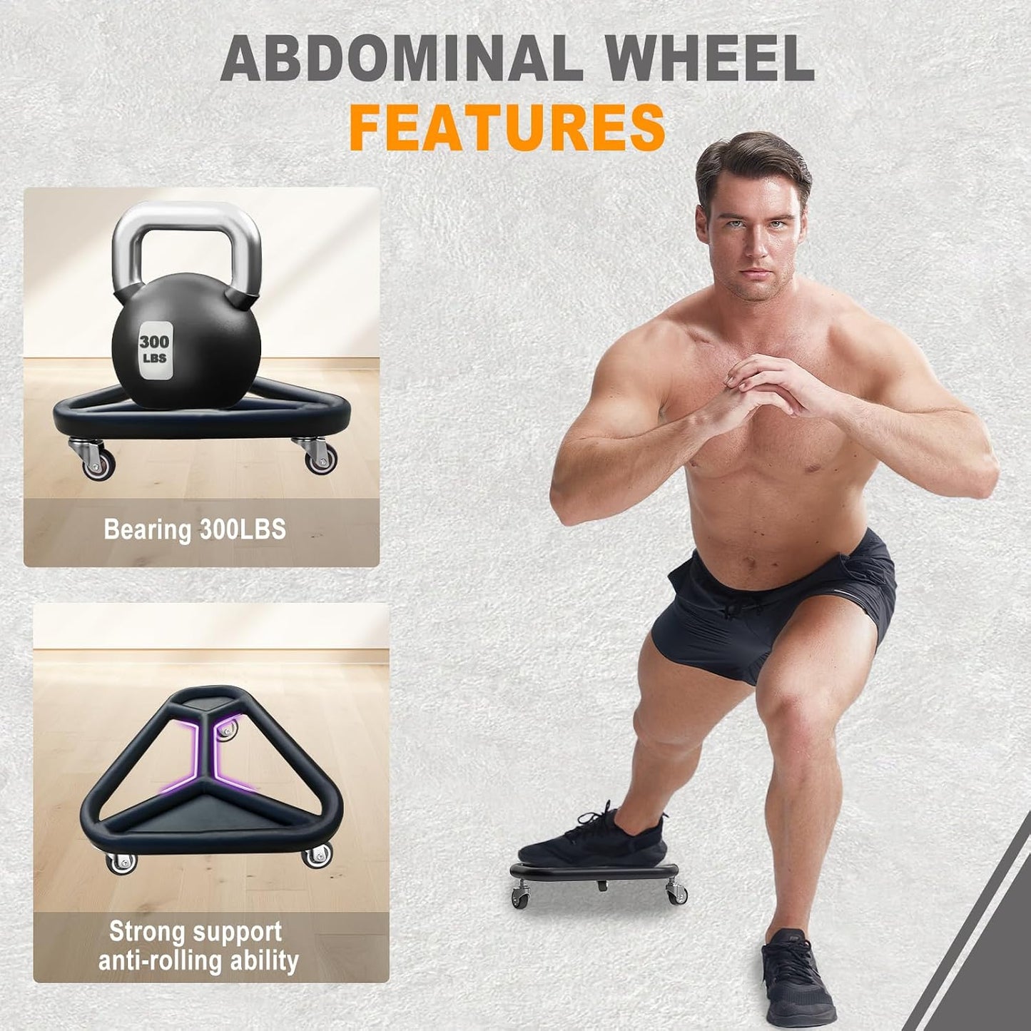 Roue abdominale pour entraînement du tronc – Équipement d’abdominaux extra-large